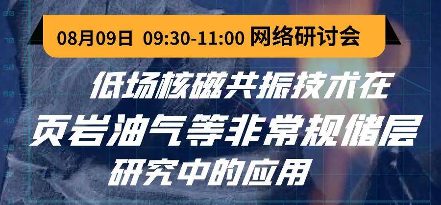 【網(wǎng)絡研討會通知】低場核磁共振技術在頁巖油氣等非常規(guī)儲層研究中的應用